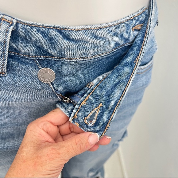 NEW Cello Wide Leg Denim Jeans SIZE 9 Inseam 28 Distressed High Waist - Picture 10 of 12